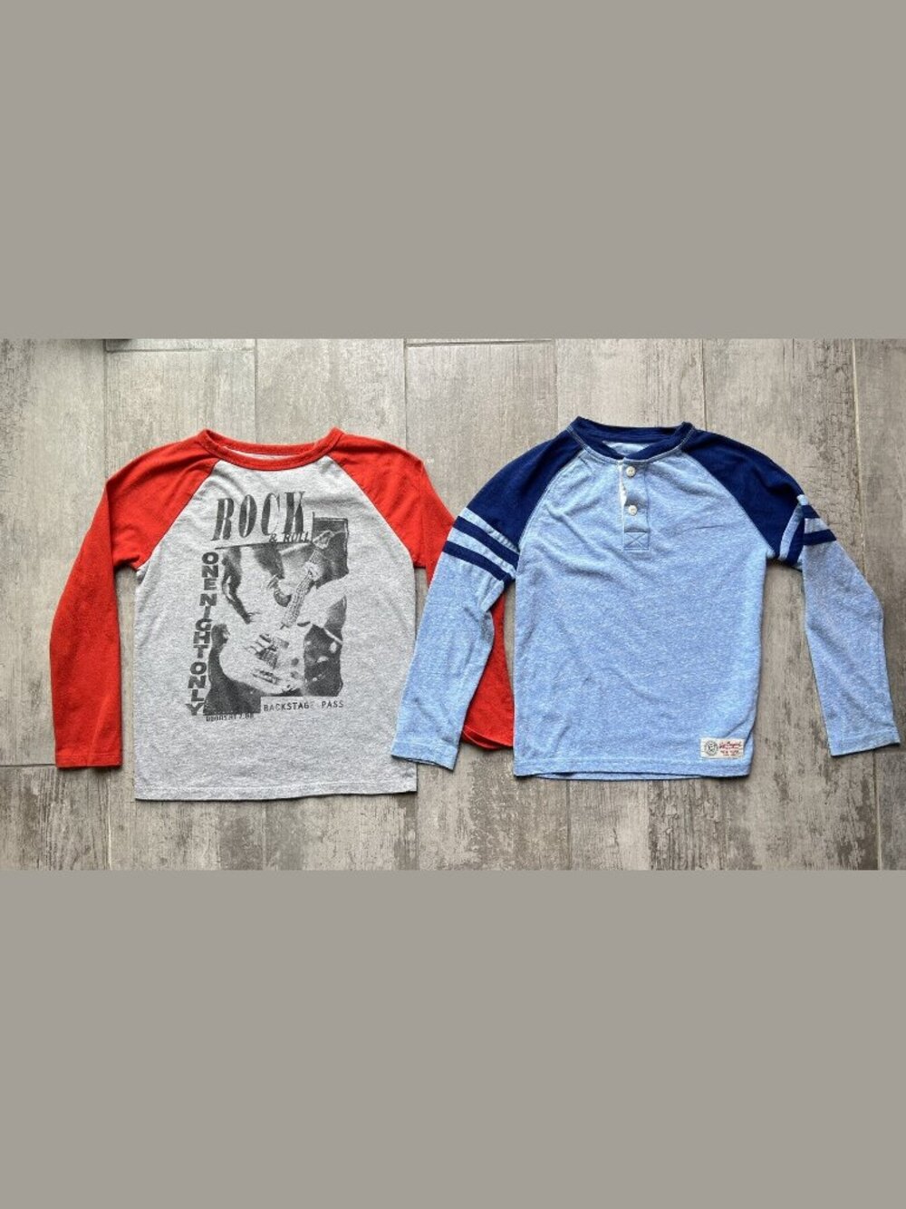GAP KIDS Long Sleeve Set Lot of 2 Casual Everyday Shirt Top Henley Graphic S 6-7